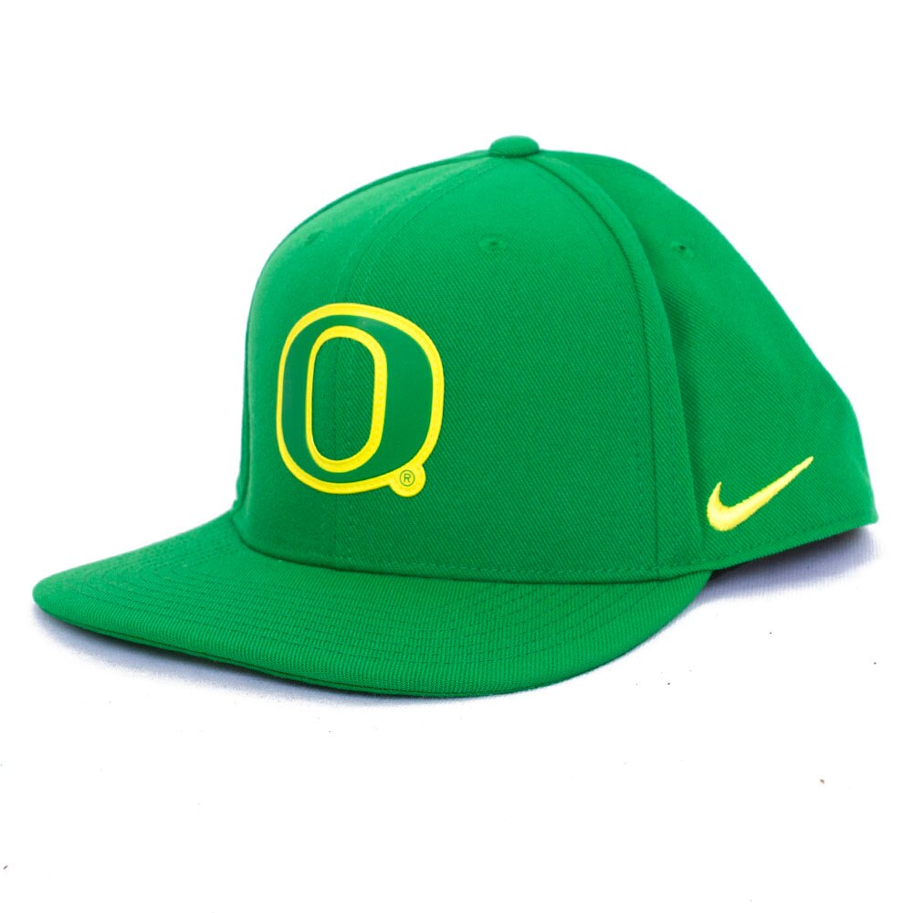 Apple Nike Dri FIT Pro Structured Sq. Bill Sideline 24 Green Yellow Outline O Adjustable Flat Hat